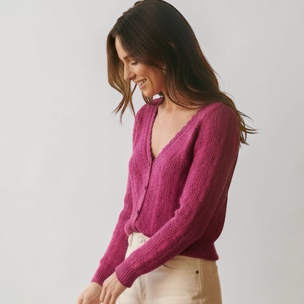 Sézane Saja Cardigan in Magenta | M - Picture 5 of 8